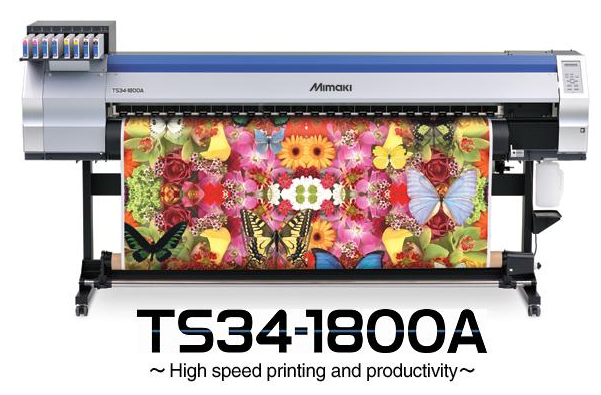Машина тканья Mimaki TS34-1800 цифров для свертывает вверх печатание ткани, печатную машину флага 0