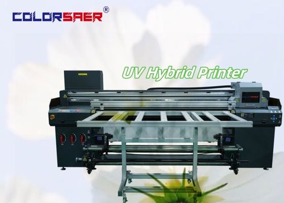 Color Digital Fast Speed UV Printer Flatbed & Roll To Roll UV Hybrid Printing Machine