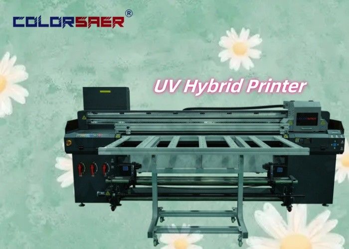 Color Digital Fast Speed UV Printer Flatbed & Roll To Roll UV Hybrid Printing Machine
