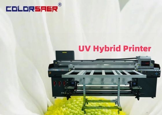 Большой формат цветной УФ струйной печатной машины Roll To Roll And Flatbed UV Hybrid Plotter