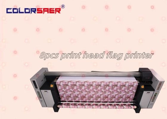 3.2m Custom Print Cotton High Speed Fabric Flag Printing Machine for Teardrop Flags with 8pieces I3200A1 Print Head Машина для печати флагов из хлопка высокой скорости